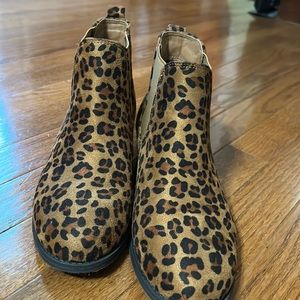 Leopard print booties